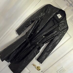 Black Leather Trench Coat